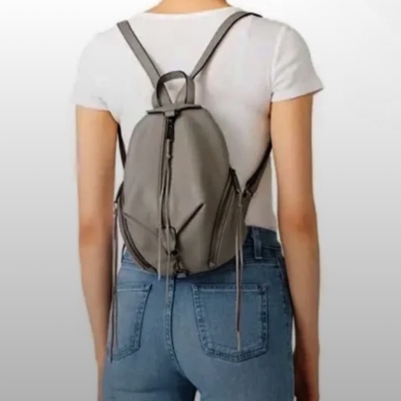 Rebecca Minkoff Julian Mini Backpack Taupe Pebbled Leather $295 - Picture 11 of 11